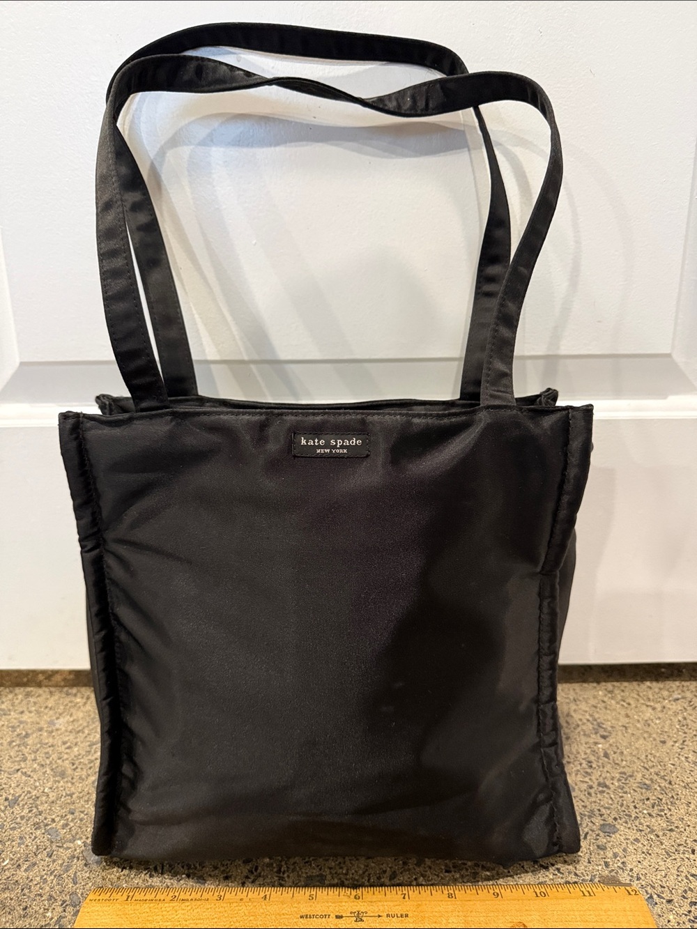 kate spade black nylon shoulder tote